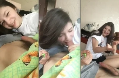 Брат с сестрой шалят, пока родители на работе (частное порно с разговорами и селфи-камерой в руках)